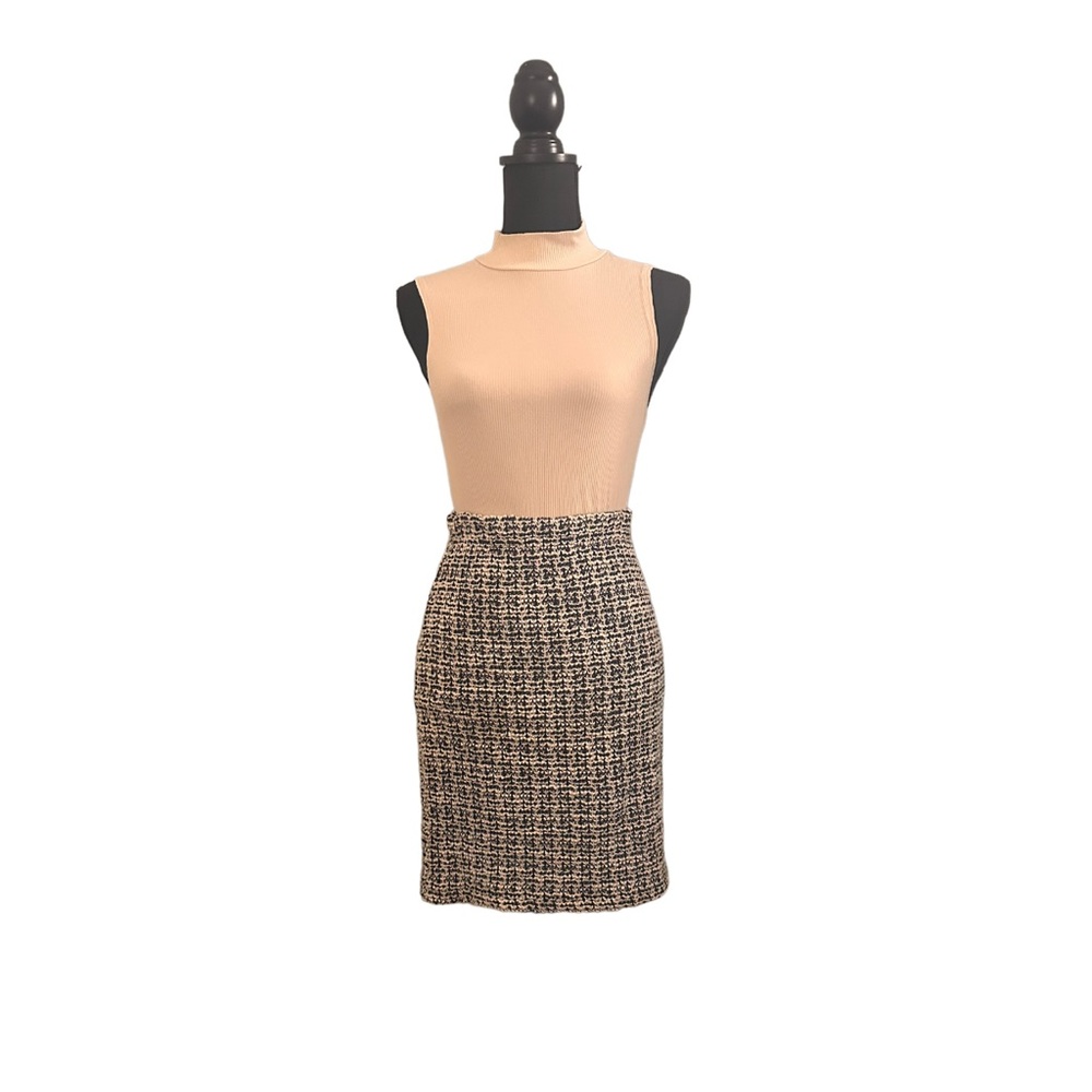 Max Studio Women's Plaid Sequined Straight Pencil Skirt (NWT)